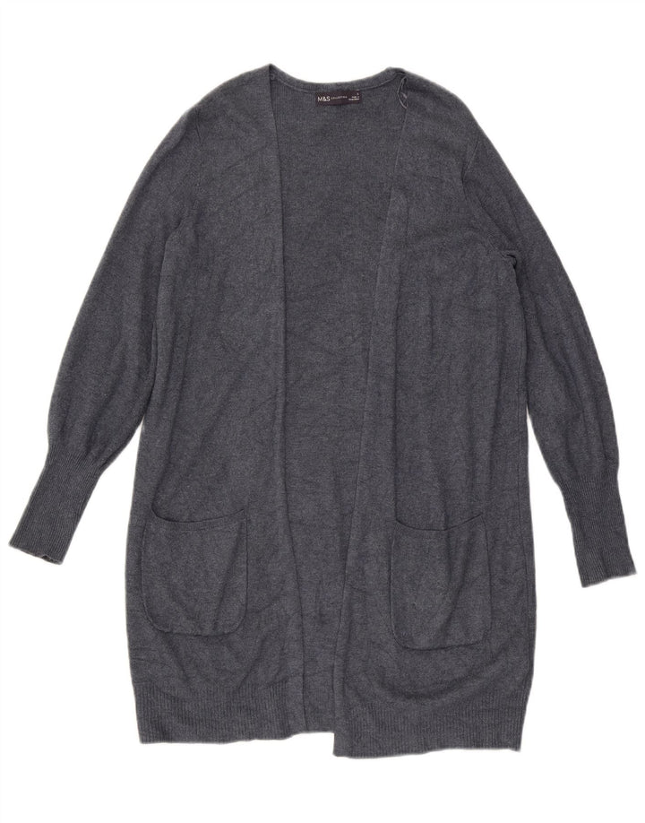 Marks & Spencer Γυναικείο Longline ανοιχτό πουλόβερ ζακέτα UK 10 Small Grey