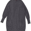 Marks & Spencer Γυναικείο Longline ανοιχτό πουλόβερ ζακέτα UK 10 Small Grey