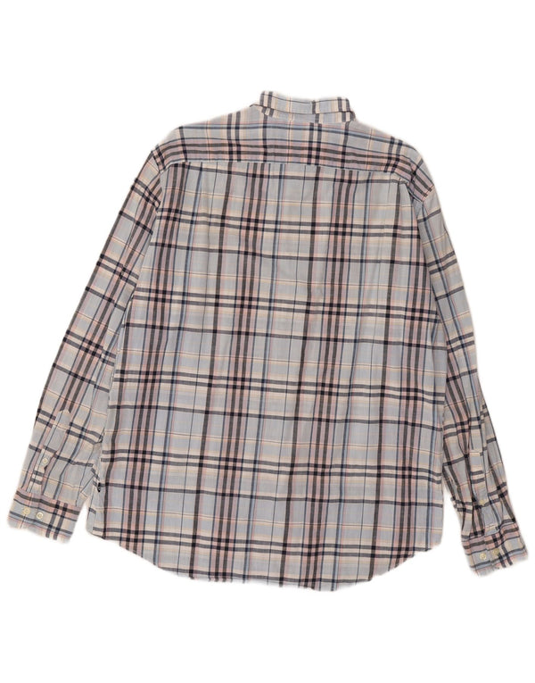 Nautica Mens Heritage Shirt Large Blue Check Cotton