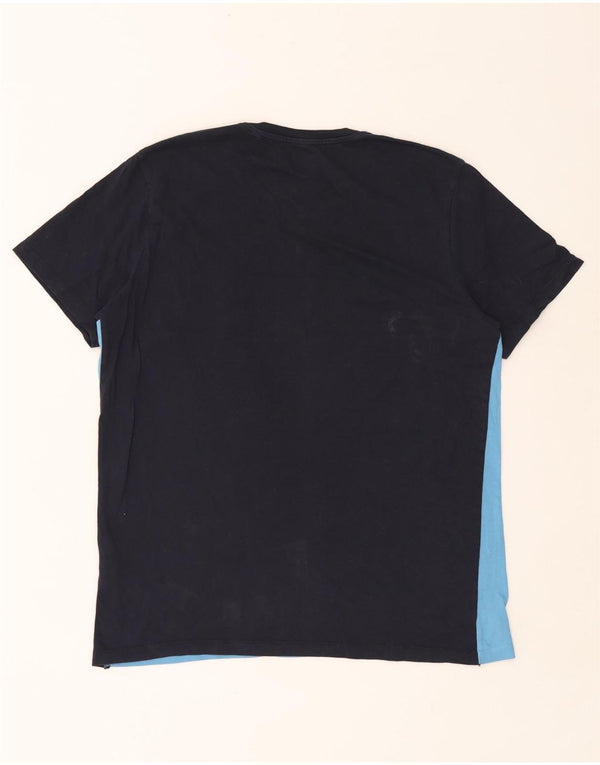 JACK & JONES Ανδρικό γραφικό T-shirt Top XL Navy Blue Colorblock Βαμβακερό