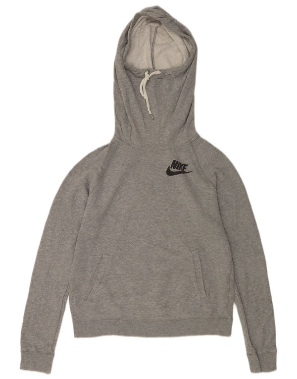 Nike γυναικείο φούτερ με κουκούλα UK 14 βαμβακερό μεσαίο γκρι