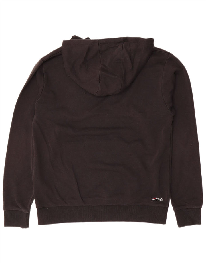 FILA Boys Graphic Hoodie Jumper 15-16 Years Black Cotton