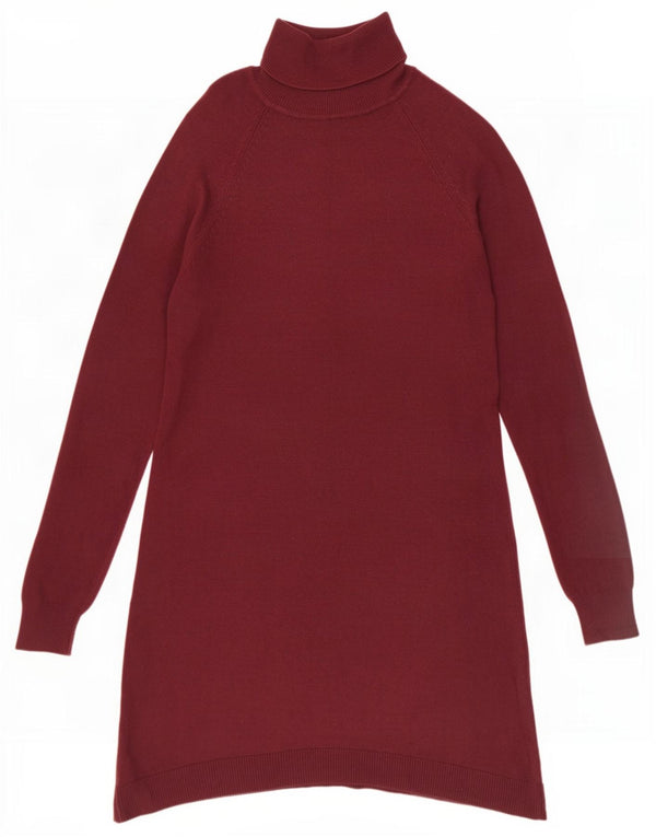 Marks & Spencer Γυναικείο Jumper Φόρεμα UK 8 Small Burgundy Viscose
