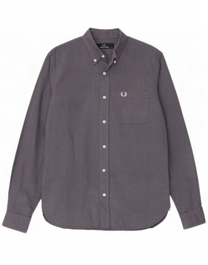 Fred Perry Ανδρικό πουκάμισο από μεσαίο μπλε βαμβακερό
