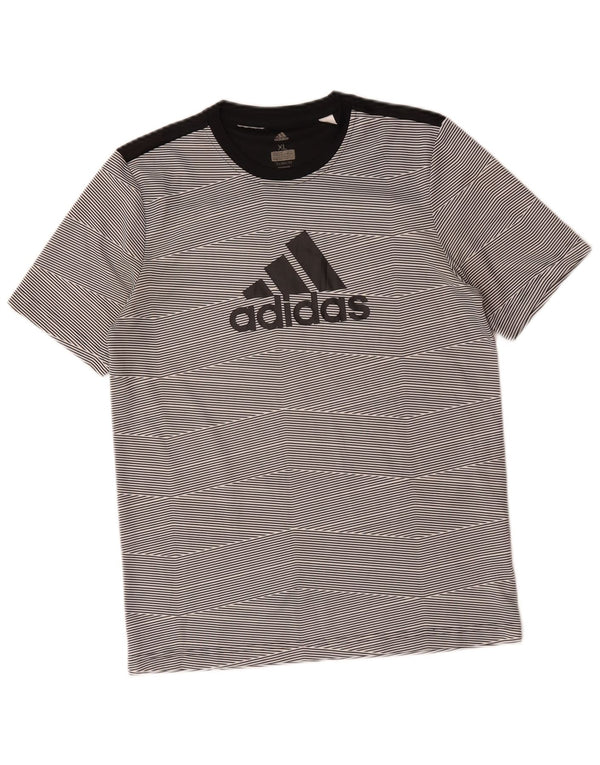 Adidas Mens Climalite Graphic T-Shirt Top XL Black Striped