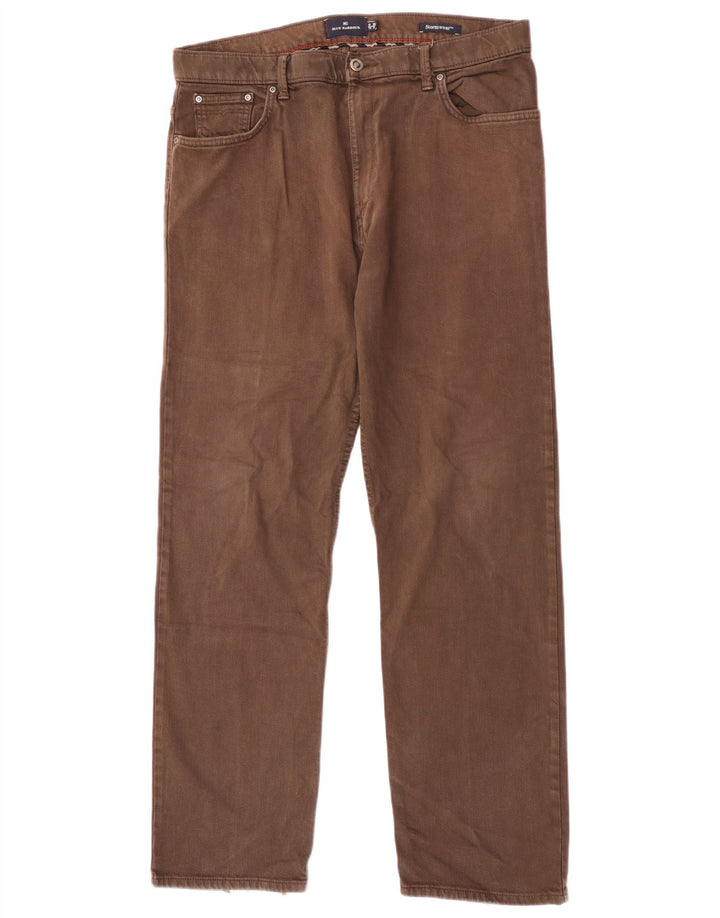 Marks & Spencer Womens Blue Harbor Straight Jeans W36 L31 Καφέ βαμβακερό