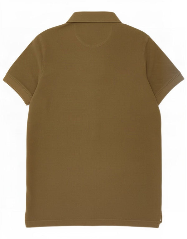 Ανδρικό μπλουζάκι πόλο Massimo Dutti Μικρό χακί βαμβακερό