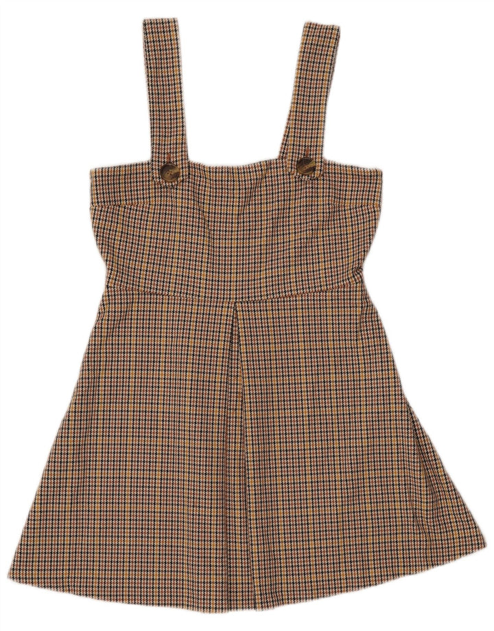 Γυναικείο φόρεμα ZARA Pinafore UK 12 Μεσαίου καφέ πολυεστέρας Houndstooth