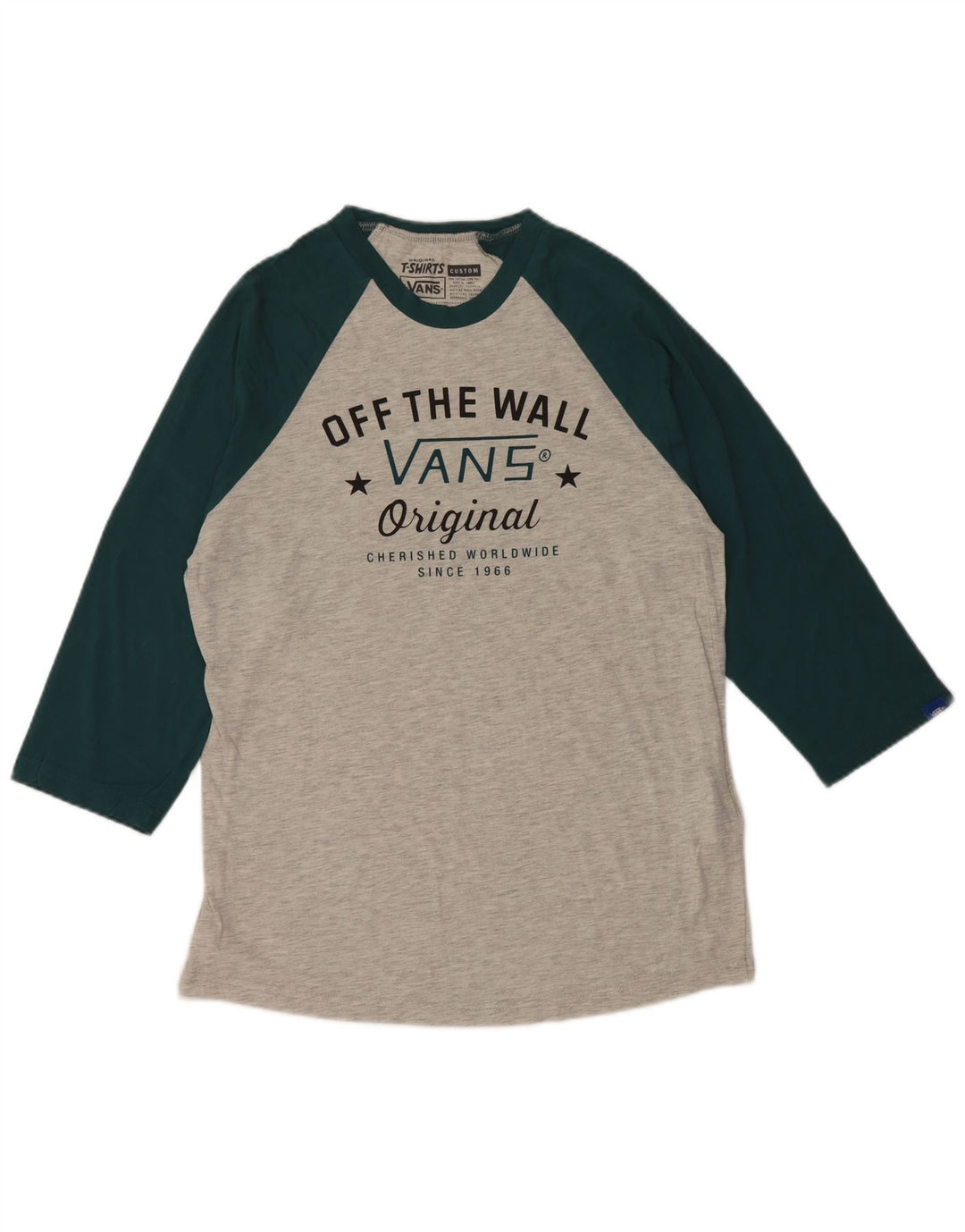 Ανδρικό VANS Custom Fit Graphic Top 3/4 Small Grey Colourblock βαμβακερό