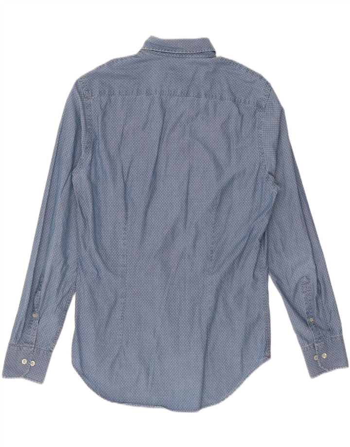 FRED PERRY Ανδρικό πουκάμισο Slim Fit Medium Blue Argyle/Diamond Cotton