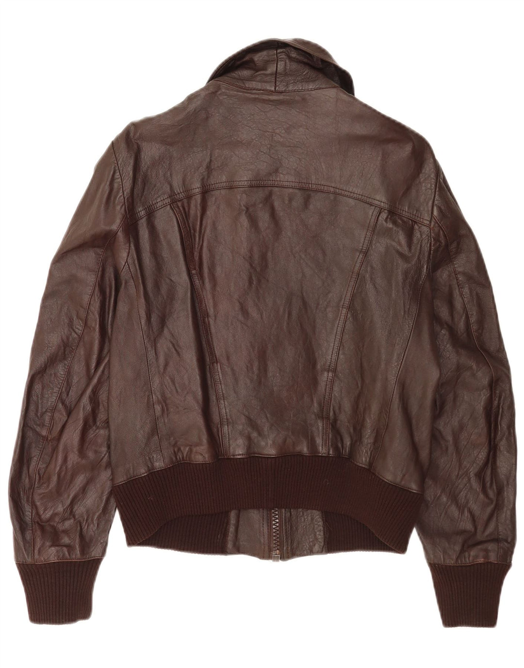Vintage Γυναικείο Bomber Δερμάτινο Μπουφάν IT 48 XL Καφέ Δερμάτινο