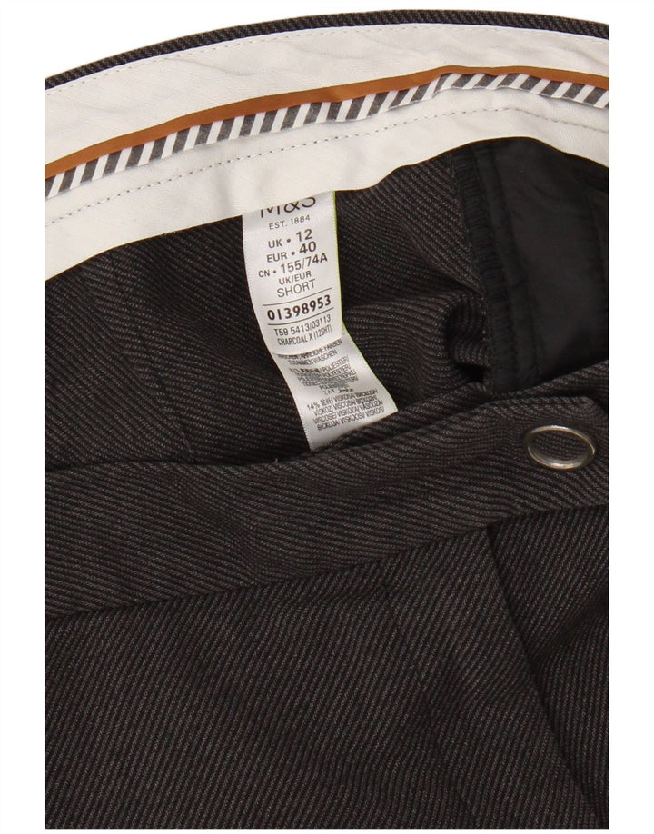 Marks & Spencer Γυναικείο Slim Casual Παντελόνι UK 12 Medium W30 L27 Grey