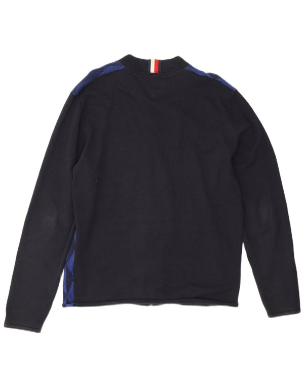Ανδρικό πουλόβερ Tommy Hilfiger Ζακέτα XL Navy Blue Geometric Cotton