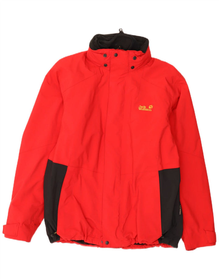 Jack Wolfskin Ανδρικό μπουφάν βροχής UK 44/46 XL Κόκκινο πολύχρωμο πολυαμίδιο