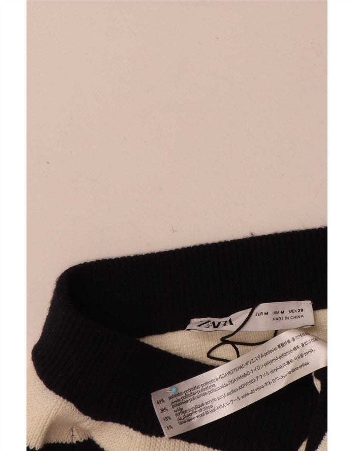 Zara Γυναικεία Πλεκτή Pencil Φούστα Medium W30 Μαύρο Ριγέ Πολυεστέρας