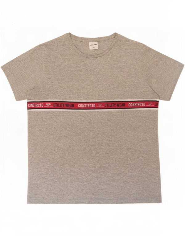Ανδρικό γραφικό μπλουζάκι Jack & Jones Top Large Grey Flecked Cotton