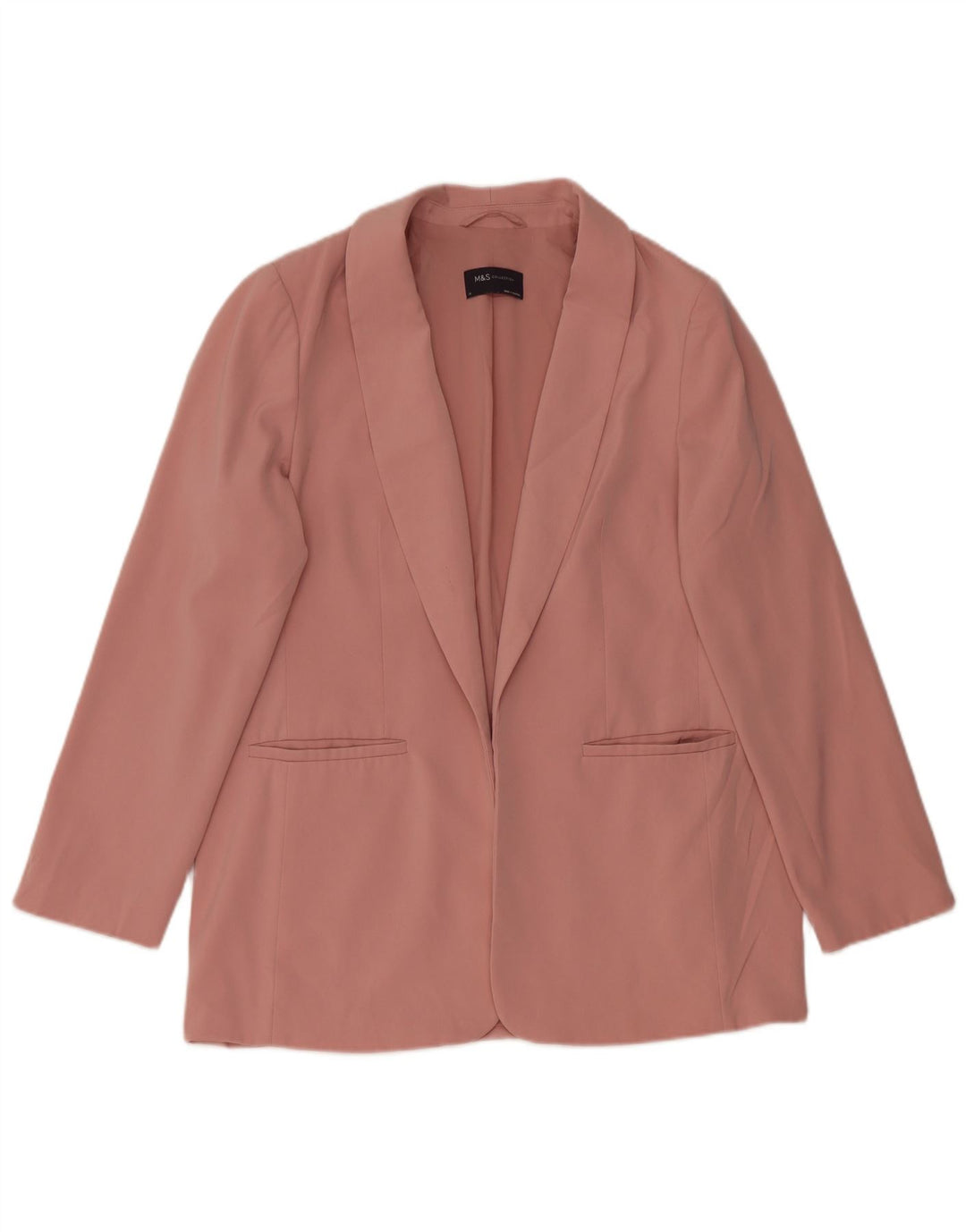 Marks & Spencer Γυναικείο Open Blazer Jacket UK 14 Large Pink Polyester