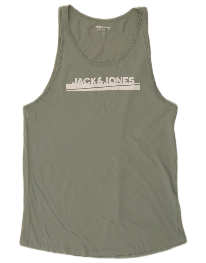 Jack & Jones Ανδρικό γιλέκο γραφικό, μεγάλο πράσινο βαμβακερό