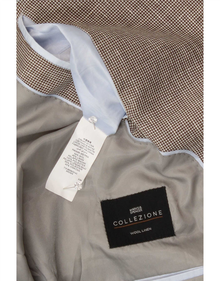 Marks & Spencer Ανδρικό σακάκι σακάκι με 2 κουμπιά UK 48 2XL καφέ μαλλί