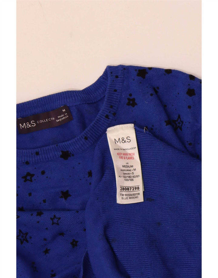 Marks & Spencer Γυναικείο πουλόβερ αφηρημένο μοτίβο βάρκας με λαιμόκοψη UK 14 Medi