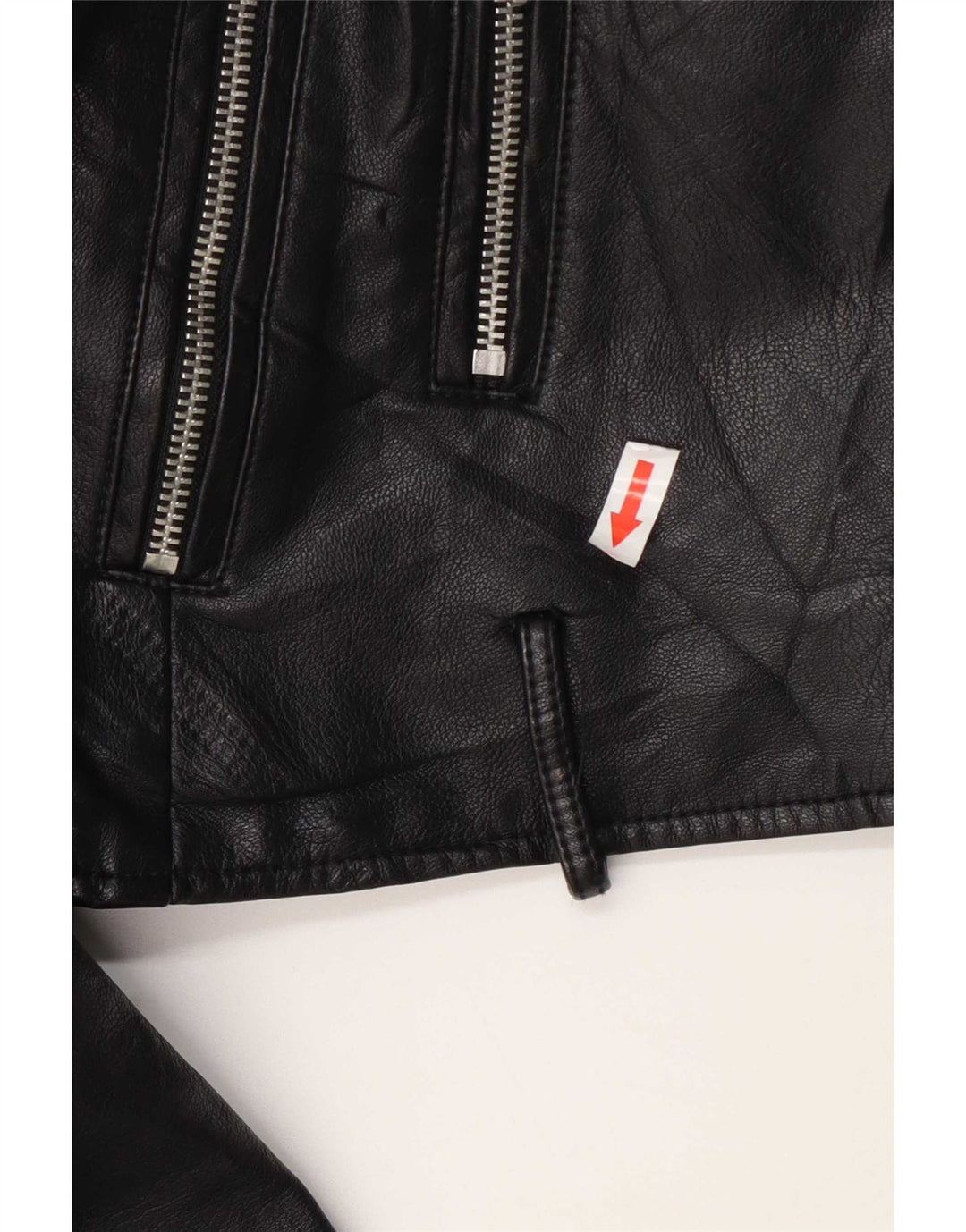 Γυναικείο Levi's Crop Faux Leather Biker Jacket UK 10 Small Black Polyurethane