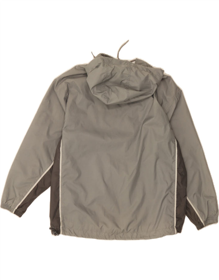 REEBOK Boys Hooded Rain Jacket 11-12 Years Large  Grey Colourblock Vintage Reebok and Second-Hand Reebok from Messina Hembry 