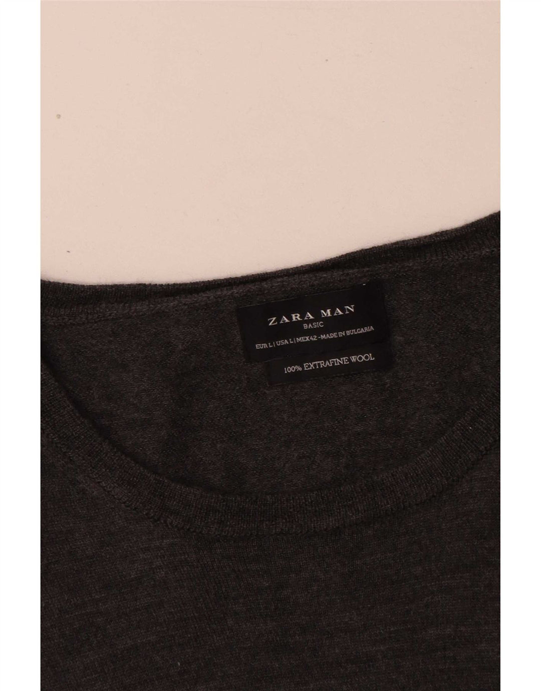 Zara Ανδρικό πουλόβερ Jumper Μεγάλο Γκρι Μαλλί