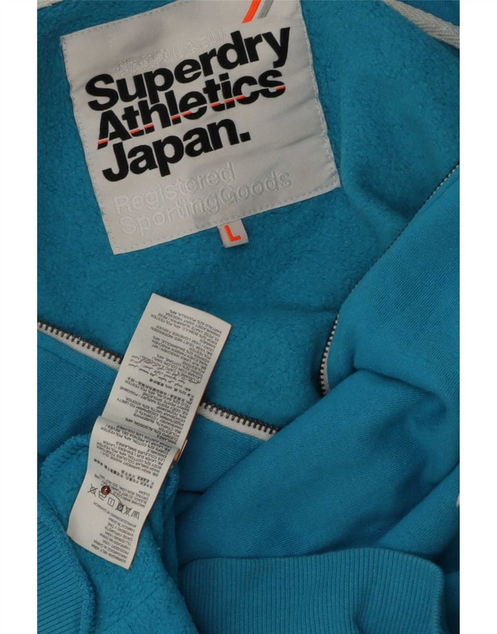 Ανδρικό πουλόβερ με κουκούλα με φερμουάρ Superdry μεγάλο μπλε βαμβακερό