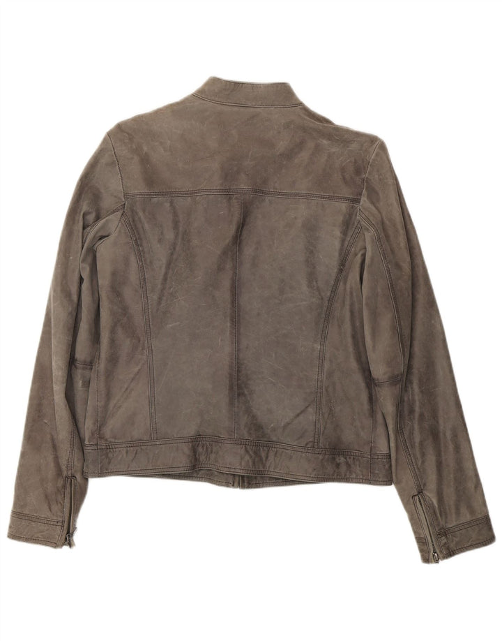 Mango Γυναικείο Suede Jacket UK 16 Large Grey Sheepskin