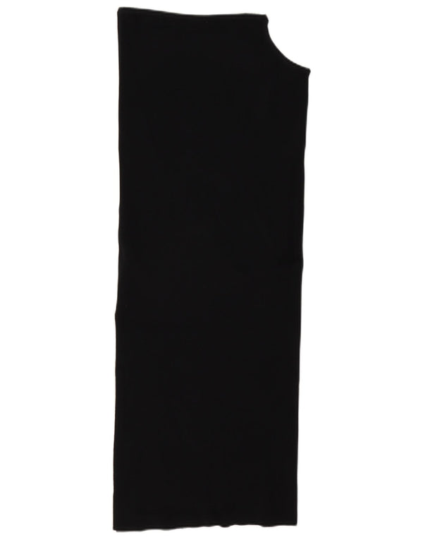 Zara Γυναικείο Στράπλες Φόρεμα UK 10 Small Black Viscose