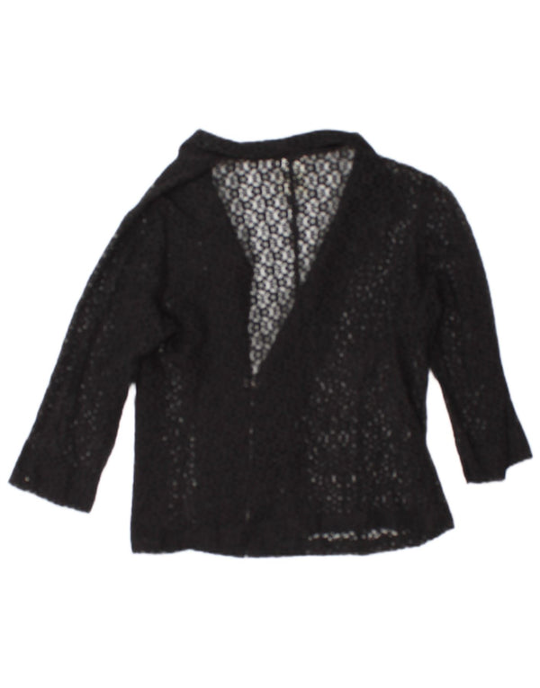 Vintage Γυναικεία Ζακέτα με 3/4 μανίκια IT 50 XL Μαύρο βαμβακερό