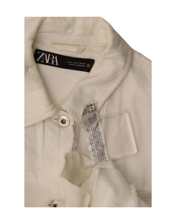 Zara Γυναικείο πουκάμισο UK 10 Small White Cotton