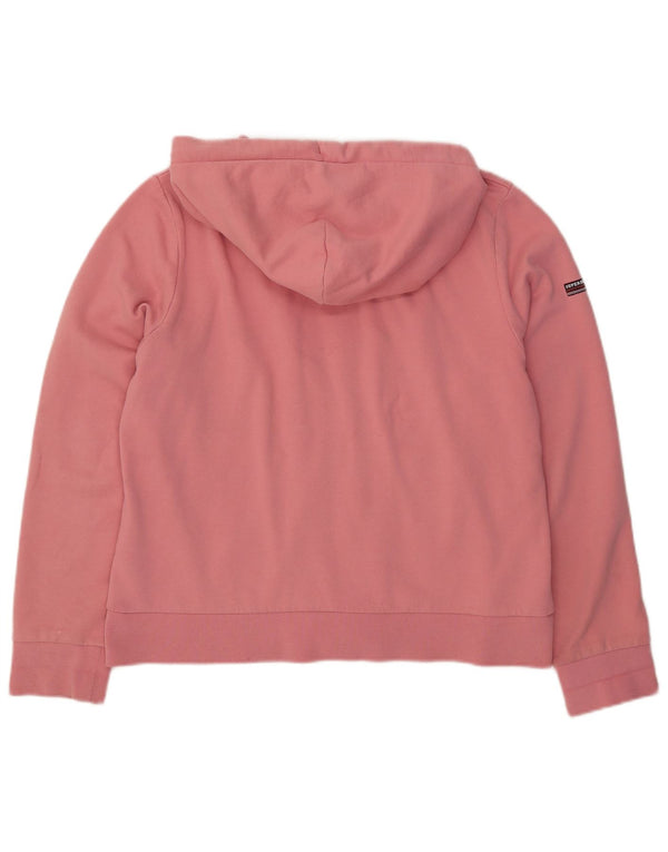 Superdry γυναικείο πουλόβερ με κουκούλα με φερμουάρ UK 16 μεγάλο ροζ βαμβακερό