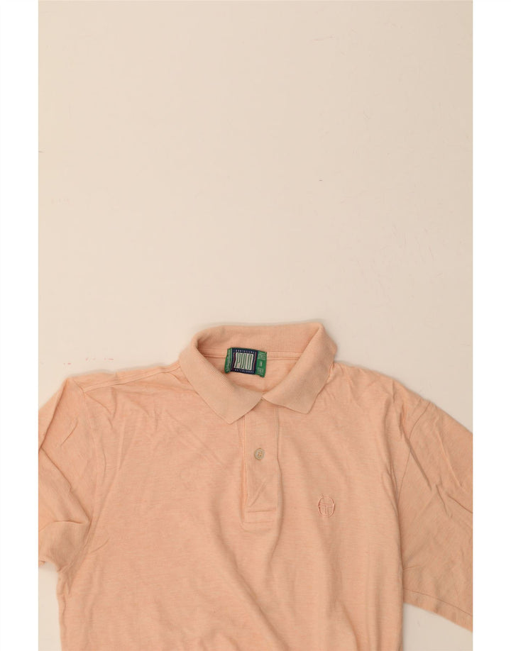 SERGIO TACCHINI Mens Long Sleeve Polo Shirt Medium Pink Vintage Sergio Tacchini and Second-Hand Sergio Tacchini from Messina Hembry 