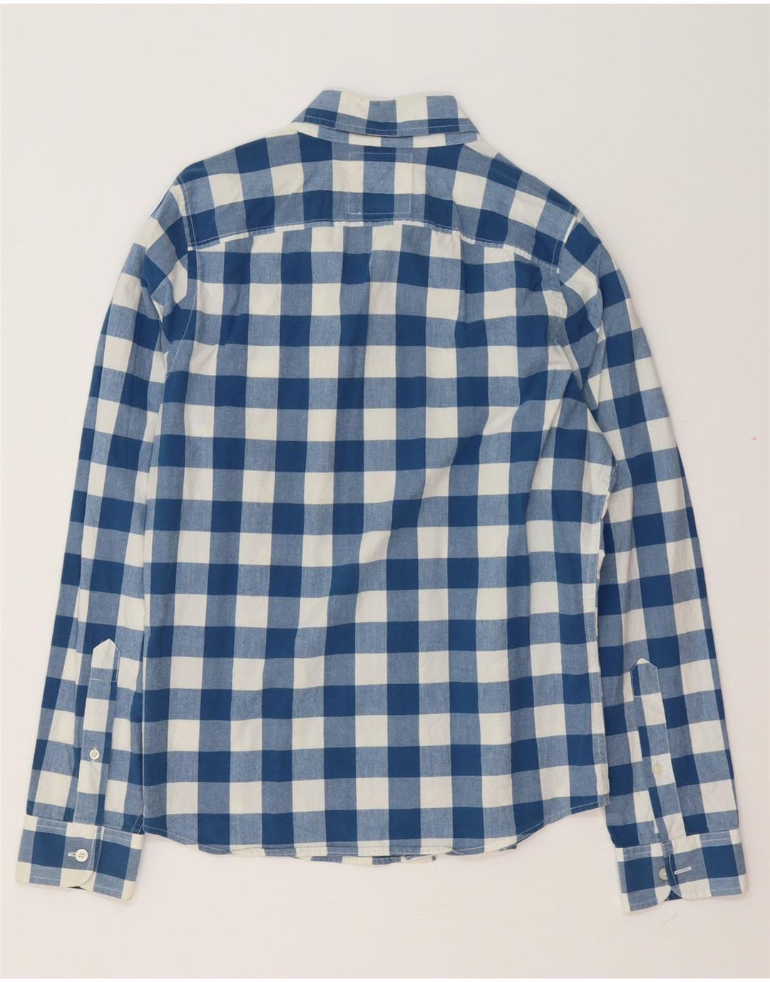 Ανδρικό πουκάμισο Hollister, μεσαίο μπλε βαμβακερό Gingham
