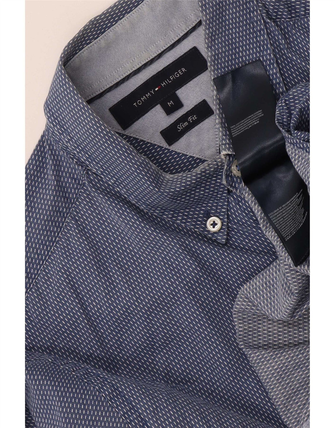 Ανδρικό πουκάμισο Tommy Hilfiger Slim Fit Βαμβακερό μεσαίο μπλε με στίγματα