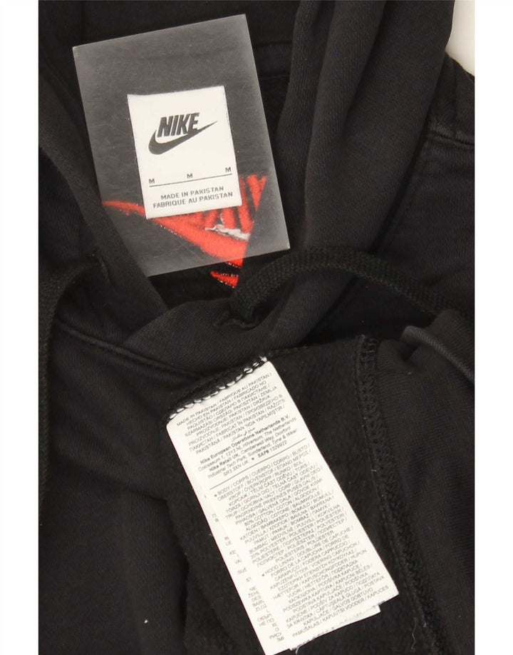 Ανδρικό γραφικό κουκούλα Nike, μεσαίο μαύρο βαμβακερό