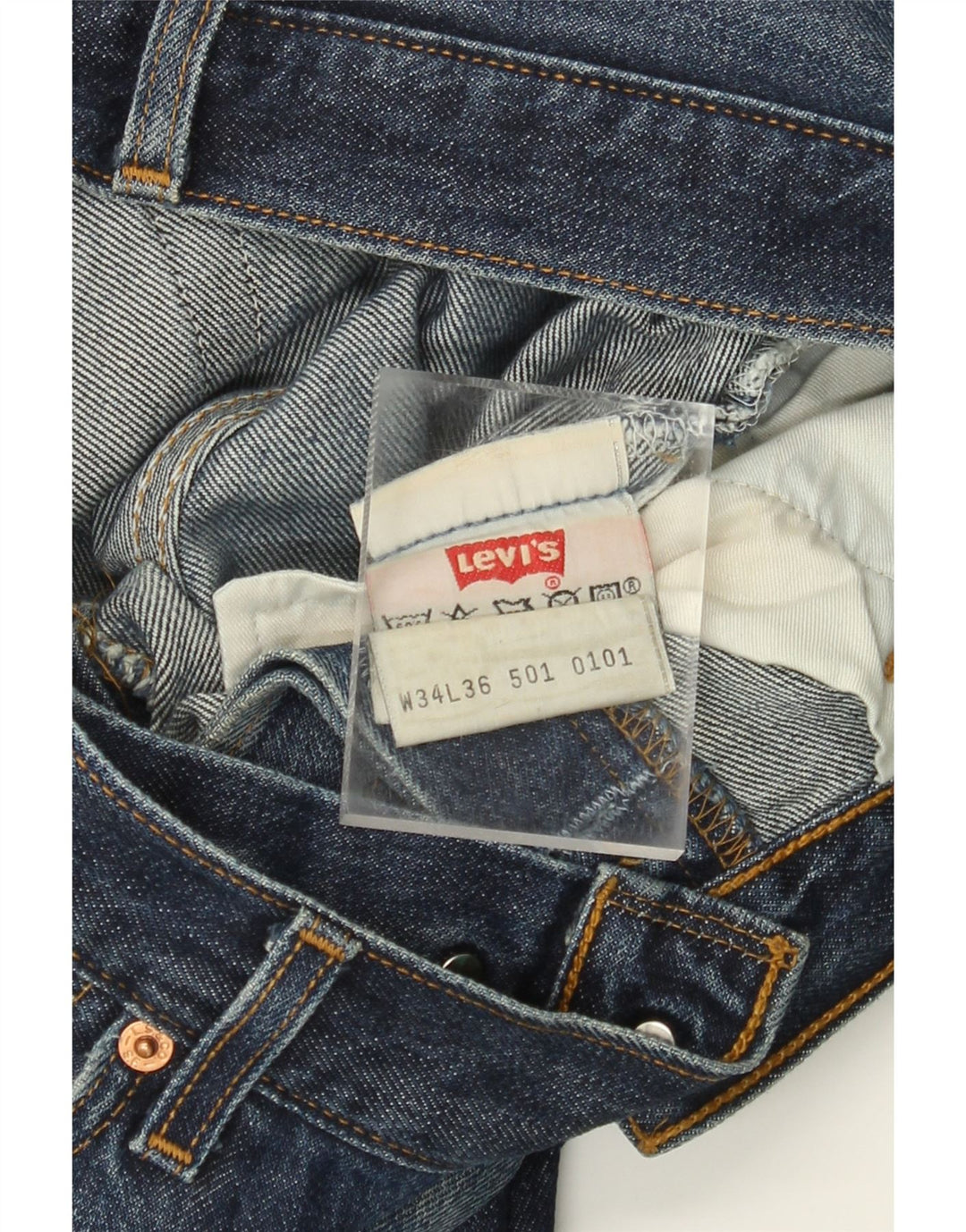 LEVI'S Ανδρικό τζιν 501 ίσιο W34 L28 Μπλε βαμβακερό