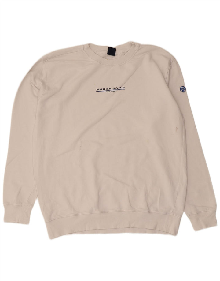 Ανδρική φούτερ North Sails Jumper, μεσαίο λευκό βαμβακερό