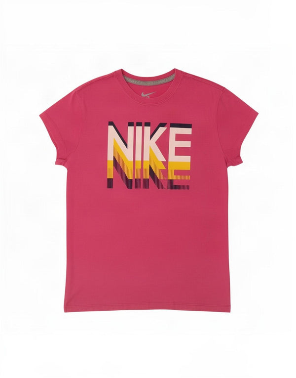 Γραφικό T-shirt Nike για κορίτσια 13-14 ετών XL ροζ βαμβακερό
