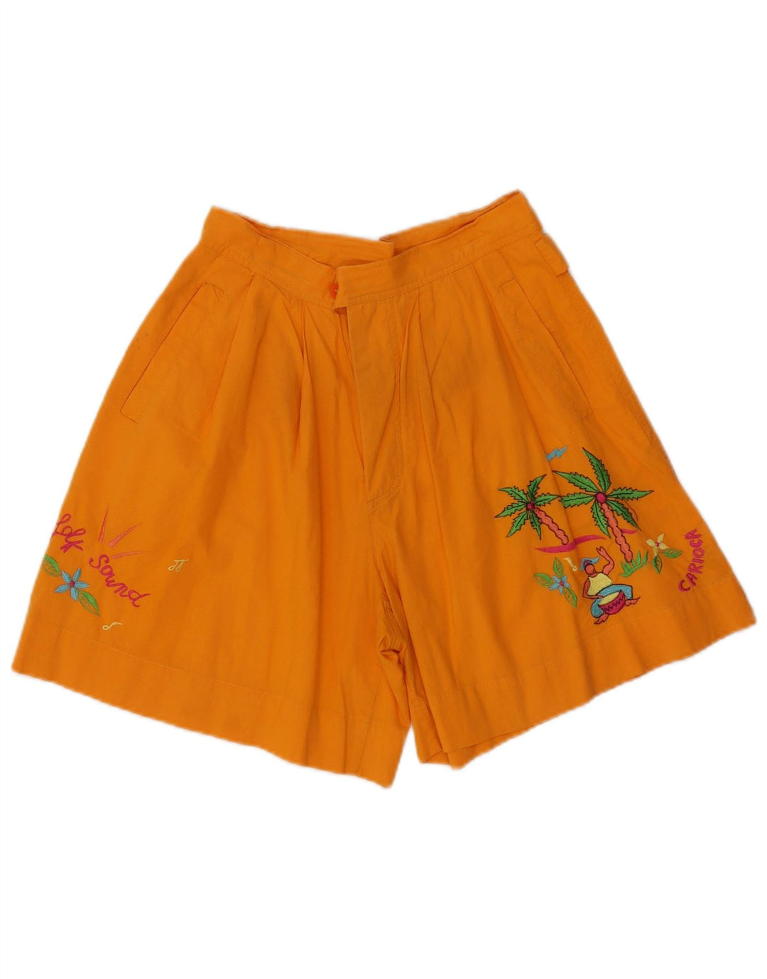 Vintage γυναικείο γραφικό σορτς Chino W28 μεσαίο πορτοκαλί