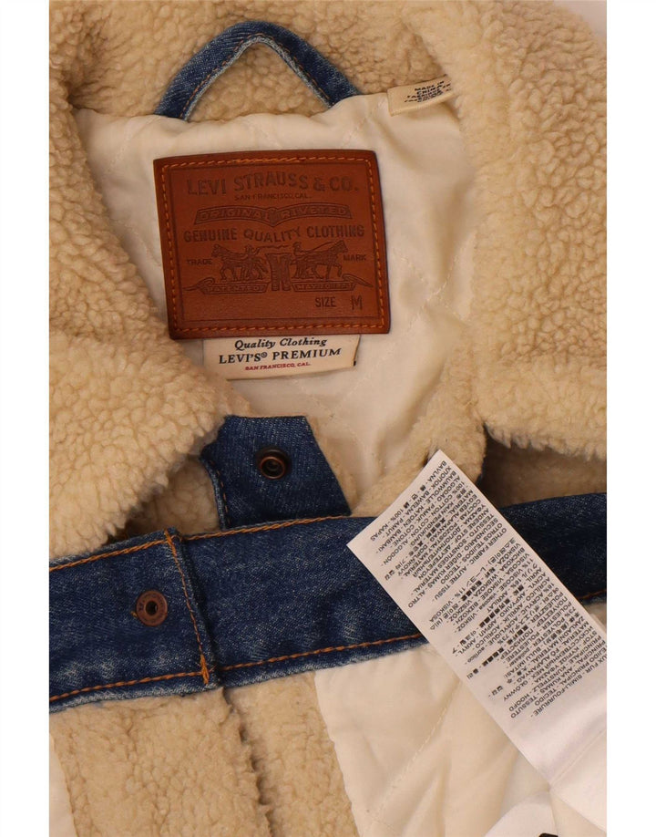 Ανδρικό μπουφάν Levi's Teddy Bear Fleece UK 38 Medium Off White Colourblock
