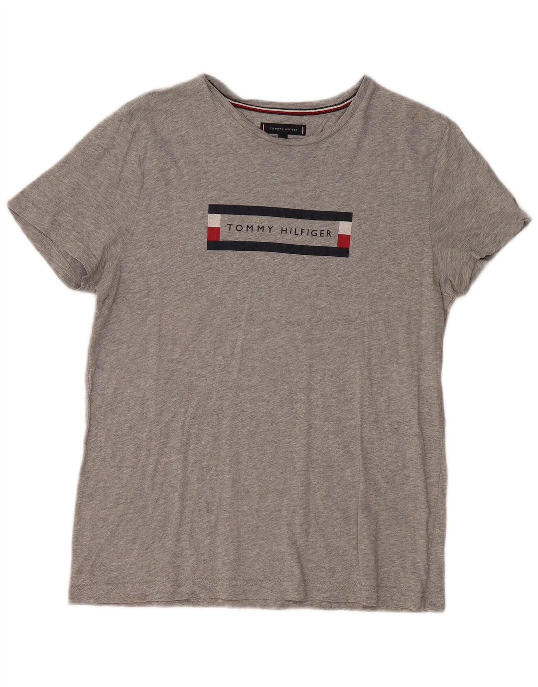 Γυναικείο γραφικό μπλουζάκι Tommy Hilfiger Top μεγάλο γκρι βαμβακερό