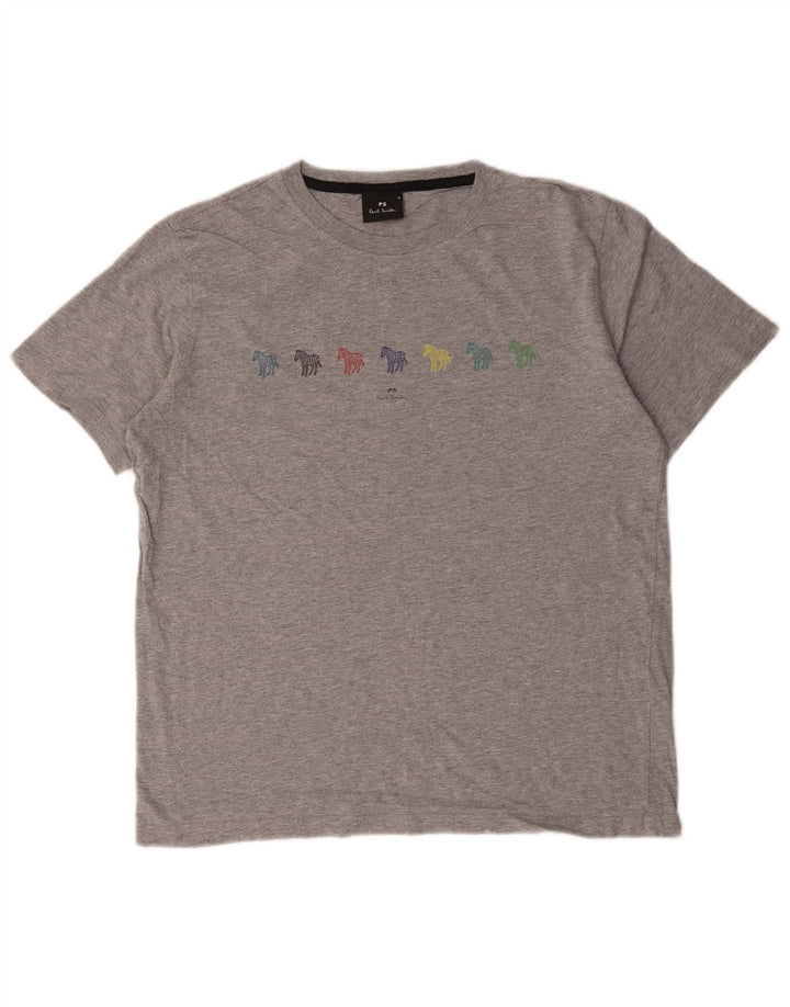 Γυναικείο γραφικό μπλουζάκι Paul Smith Top UK 14 μεσαίο γκρι βαμβακερό