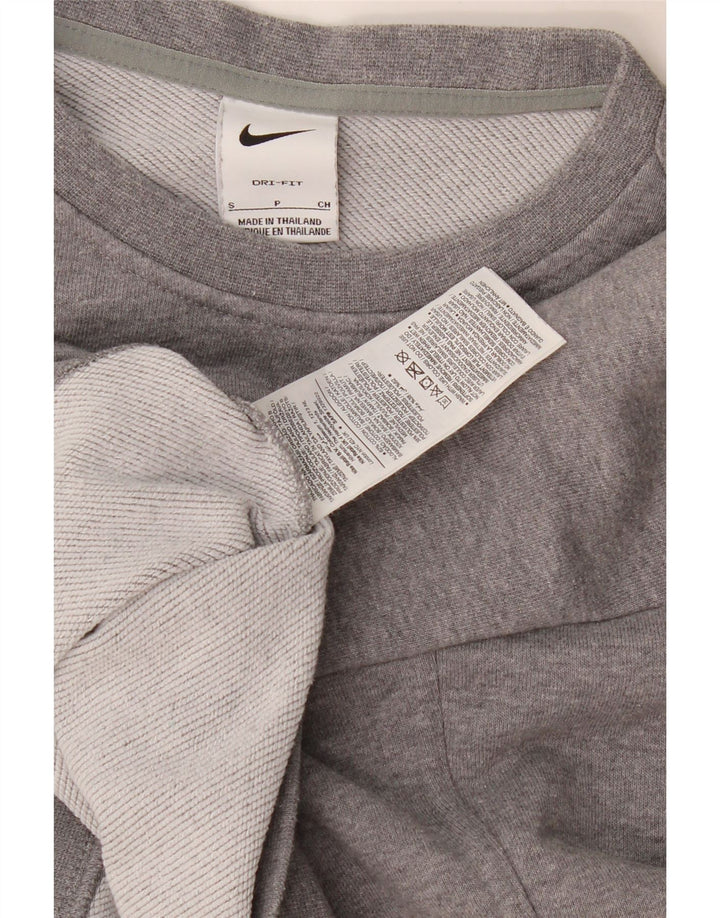 Γυναικεία μπλούζα μεγάλου μεγέθους Nike Crop γραφικά, Jumper UK 10 Small Grey