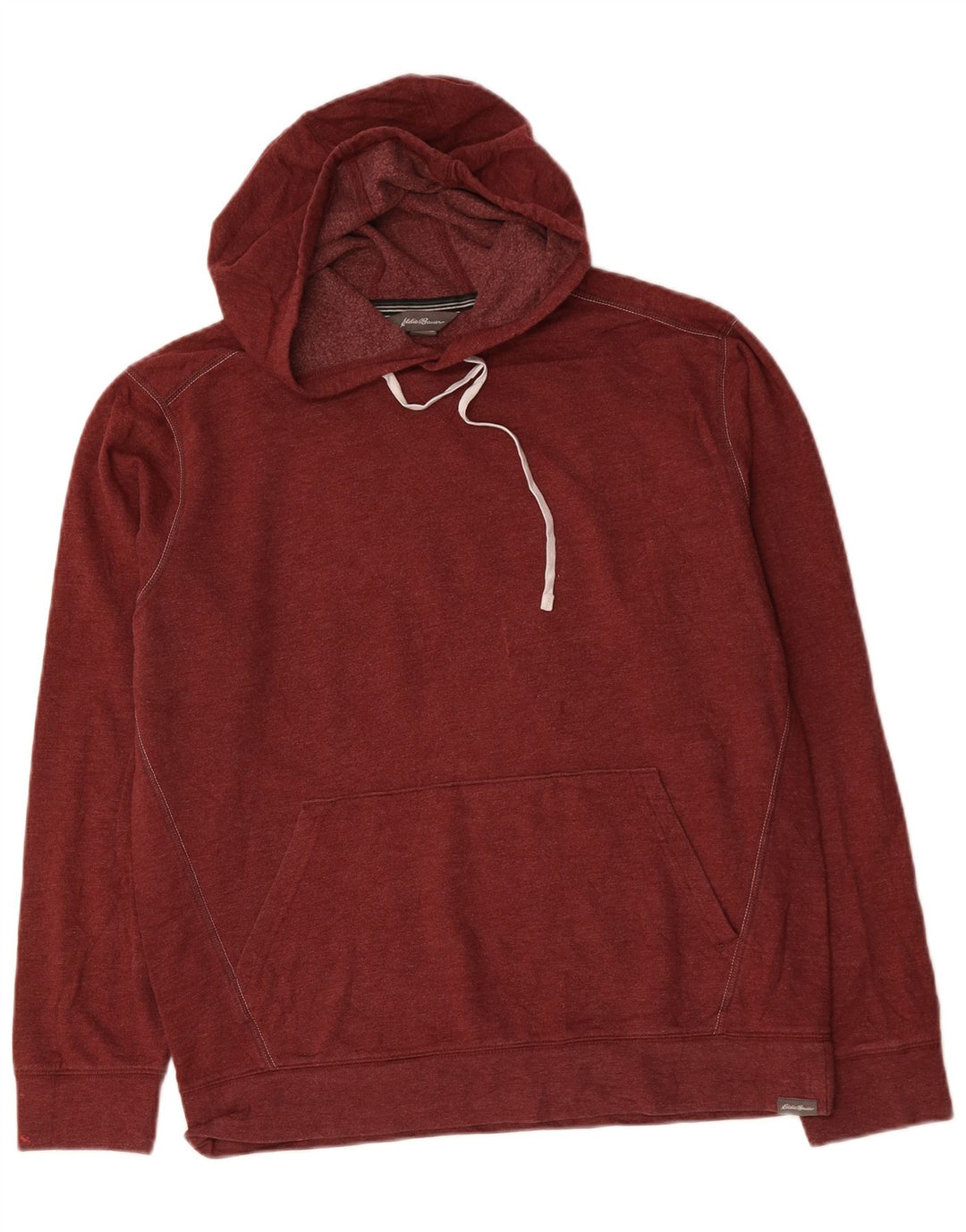 EDDIE BAUER Ανδρικό μπλουζάκι με κουκούλα, μεσαίο βαμβακερό μπορντό