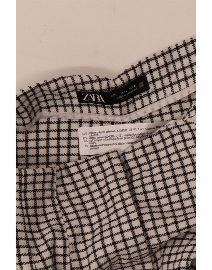 Zara Γυναικείο κωνικό παντελόνι Chino μεγάλο W30 L27 Λευκό πολυεστέρας