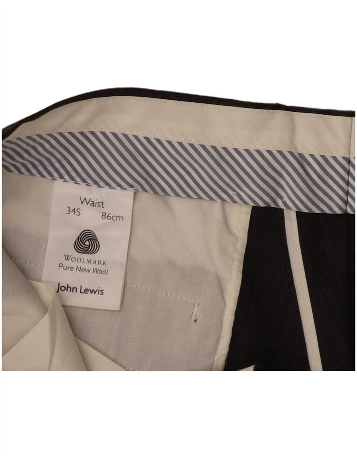 Ανδρικό ίσιο παντελόνι John Lewis W34 L29 Μαύρο μάλλινο
