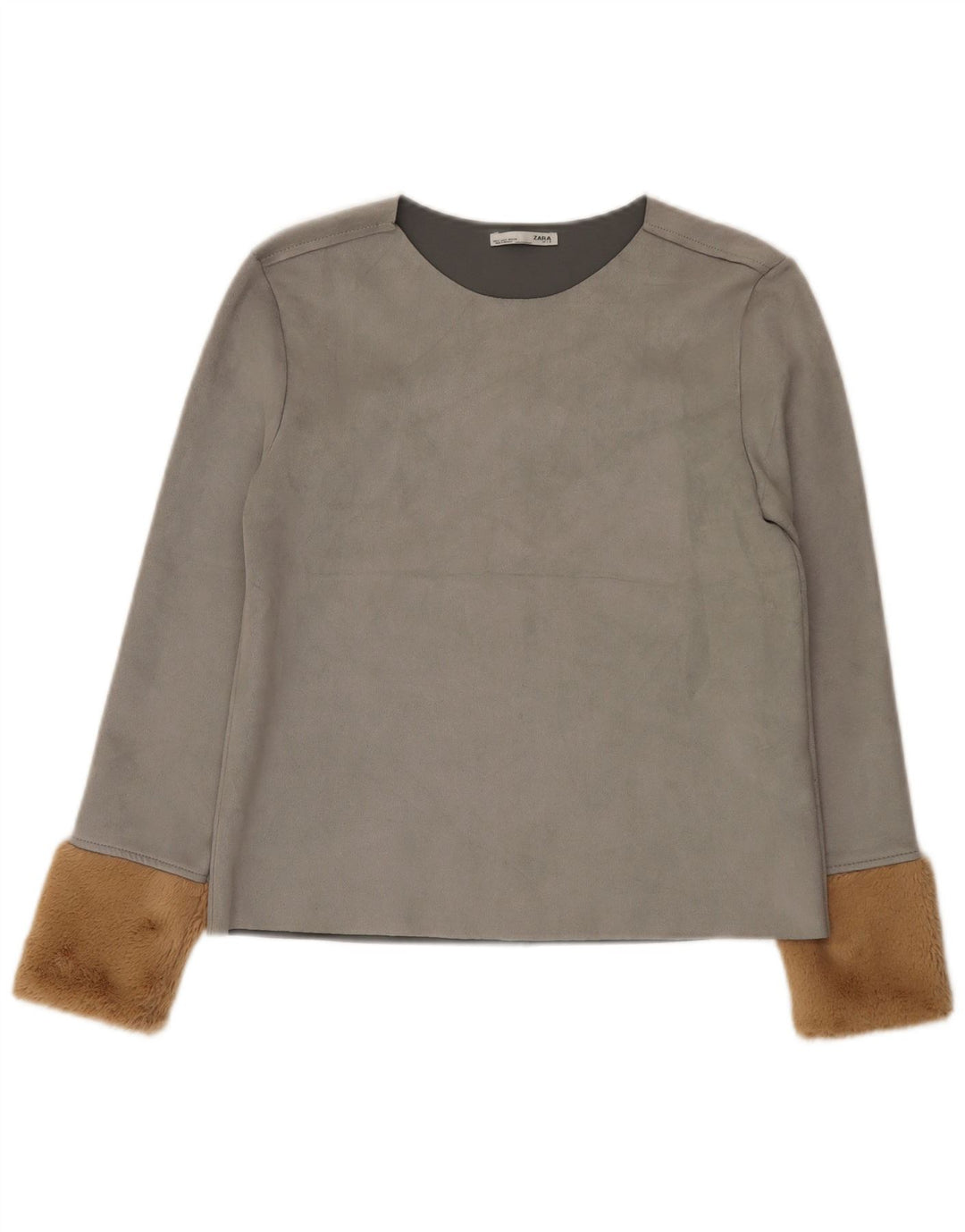Zara Γυναικεία Μπλούζα Τοπ UK 10 Small Grey Colourblock