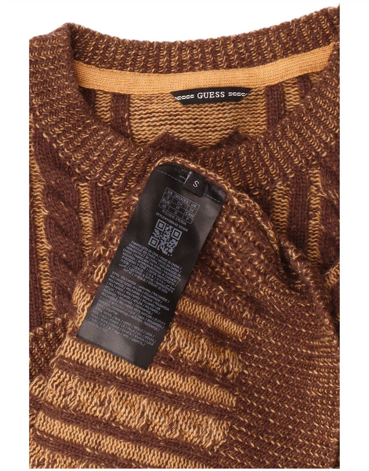 Ανδρικό πουλόβερ GUESS Crew Neck Jumper Μικρό καφέ πολυαμίδιο